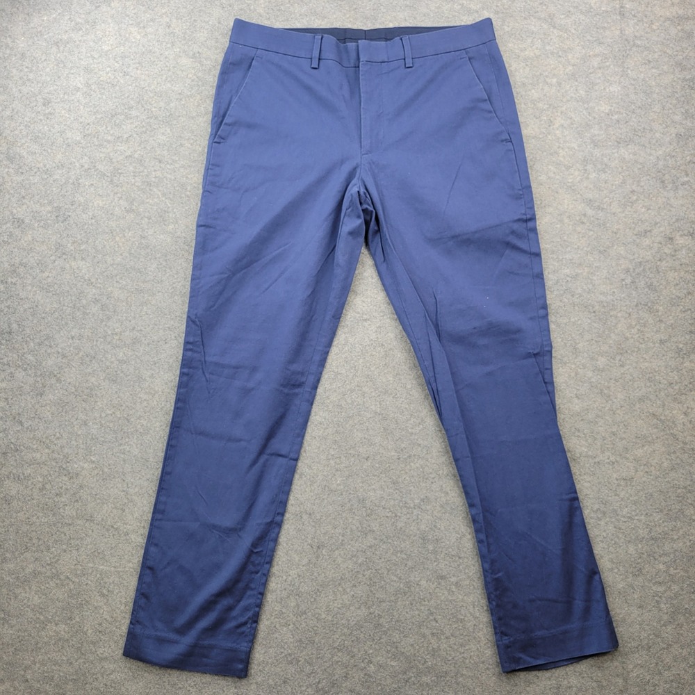 Express Mens 31x30 Pants Extra Slim Stretch Chinos  Navy Blue Textured Dress